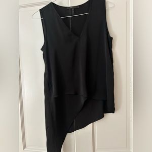 BCBG Nikko Asymmetrical sleeveless blouse.